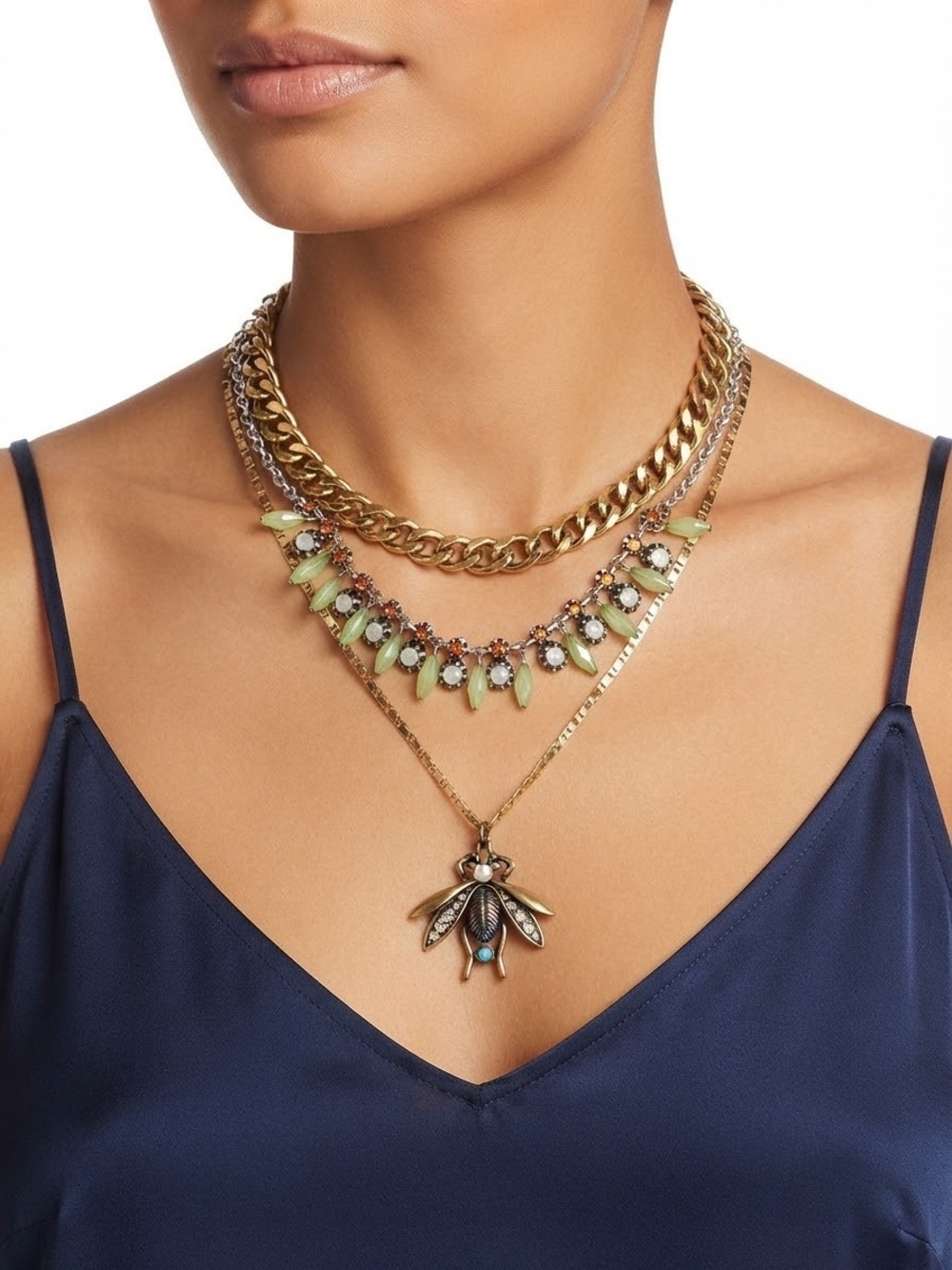 💚 Anthropologie Multi-Strand Detachable Necklace.